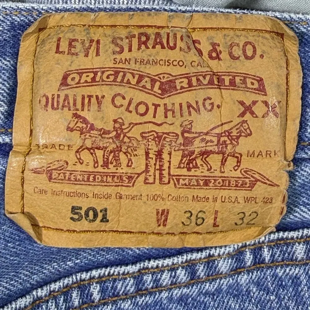 Vintage Levi’s 501 Men 36x32 Blue Button Fly 5 Pocket Denim Jeans Made in USA
